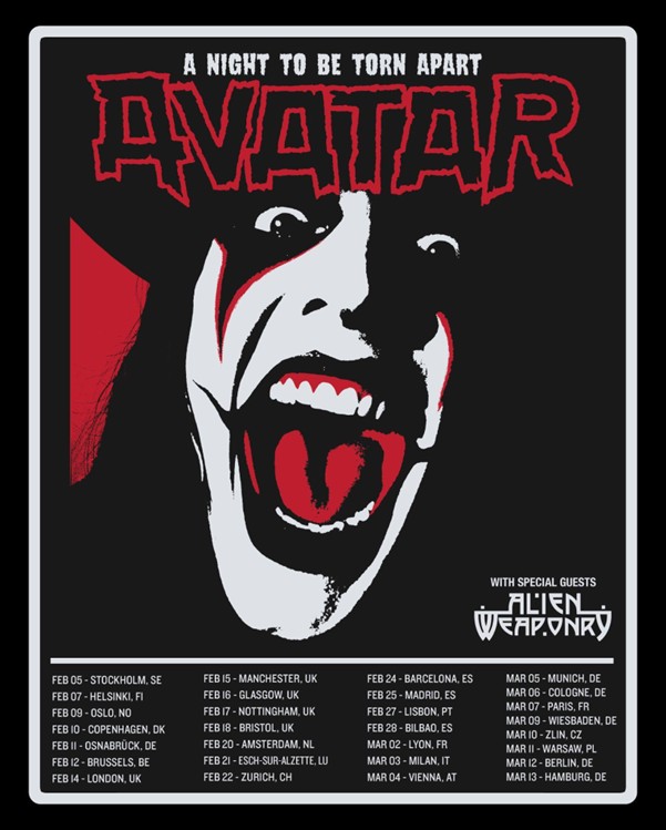 AVATAR - Tournée 2026 avec 2 dates en France