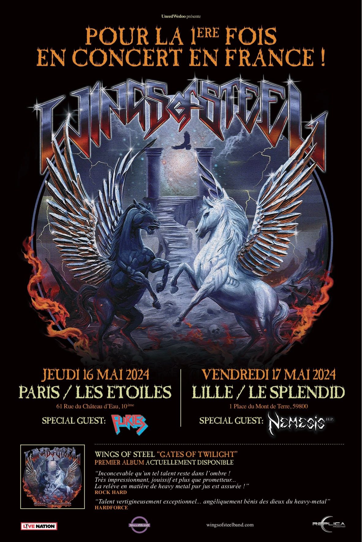 WINGS OF STEEL - WINGS OF STEEL annonce ses deux premiers concerts en France !